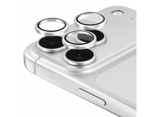 Apple iPhone 18 Pro Max Kameraschutz Glas mit Aluminiumrahmen silber