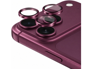 Apple iPhone 18 Pro Max Kameraschutz Glas mit Aluminiumrahmen burgundy