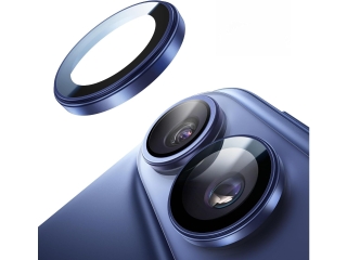 Apple iPhone Duo Kameraschutz Glas mit Aluminiumrahmen dunkelblau