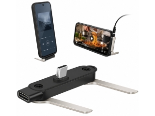 240W USB-C Ladeadapter mit Smartphone Ständerfunktion - silber