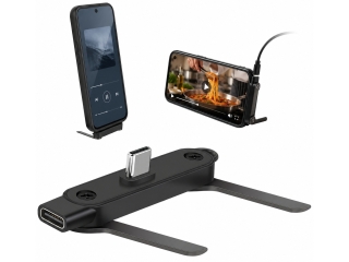 240W USB-C Ladeadapter mit Smartphone Ständerfunktion - grau
