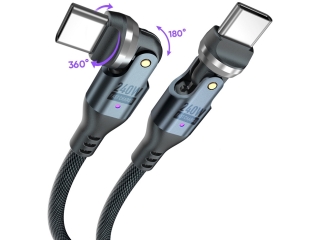 540-Degree USB-C Ladekabel mit Schwenkköpfen 240W PD - 1.8 Meter