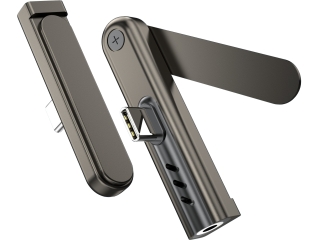 USB-C auf 3.5 mm Audio Adapter mit faltbarem Smartphone Ständer