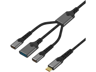 USB-C 3-in-1 Hub mit USB-A, USB-C und 60W PD Ladeanschluss